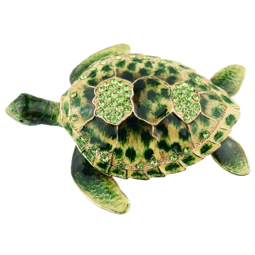 Mottled Green Sea Turtle Trinket Box
