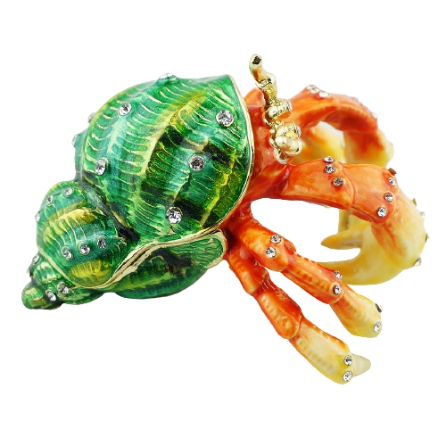 Emerald Shell Hermit Crab Trinket Box