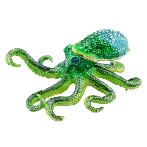 Aqua Crystal Octopus Trinket Box