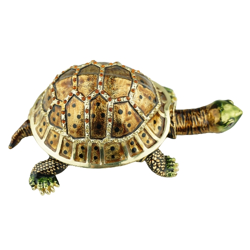 Antique Geometric Turtle Trinket Box