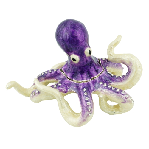 Purple White Octopus Trinket Box