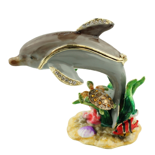 Dolphin and Coral Reef Trinket Box