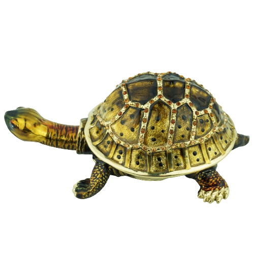 Vintage Shell Pattern Turtle Trinket Box