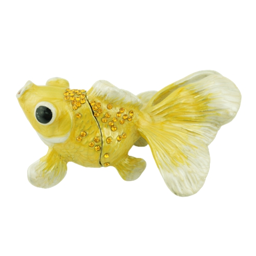 Golden Fancy Tail Fish Trinket Box