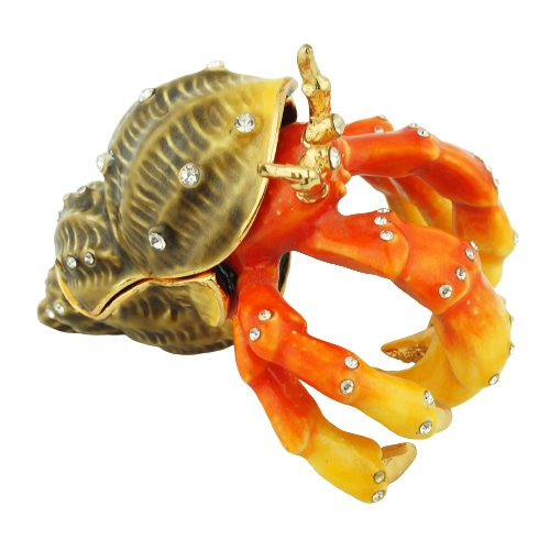 Brown Shell Hermit Crab Trinket Box