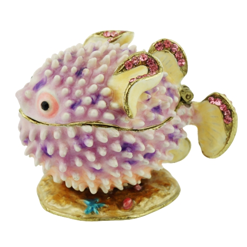 Purple Pufferfish Trinket Box