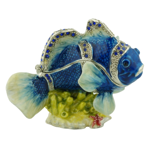 Blue Coral Reef Fish Trinket Box
