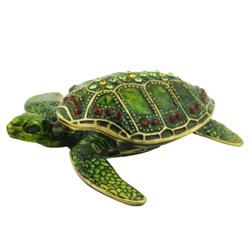 Emerald Ocean Sea Turtle Trinket Box