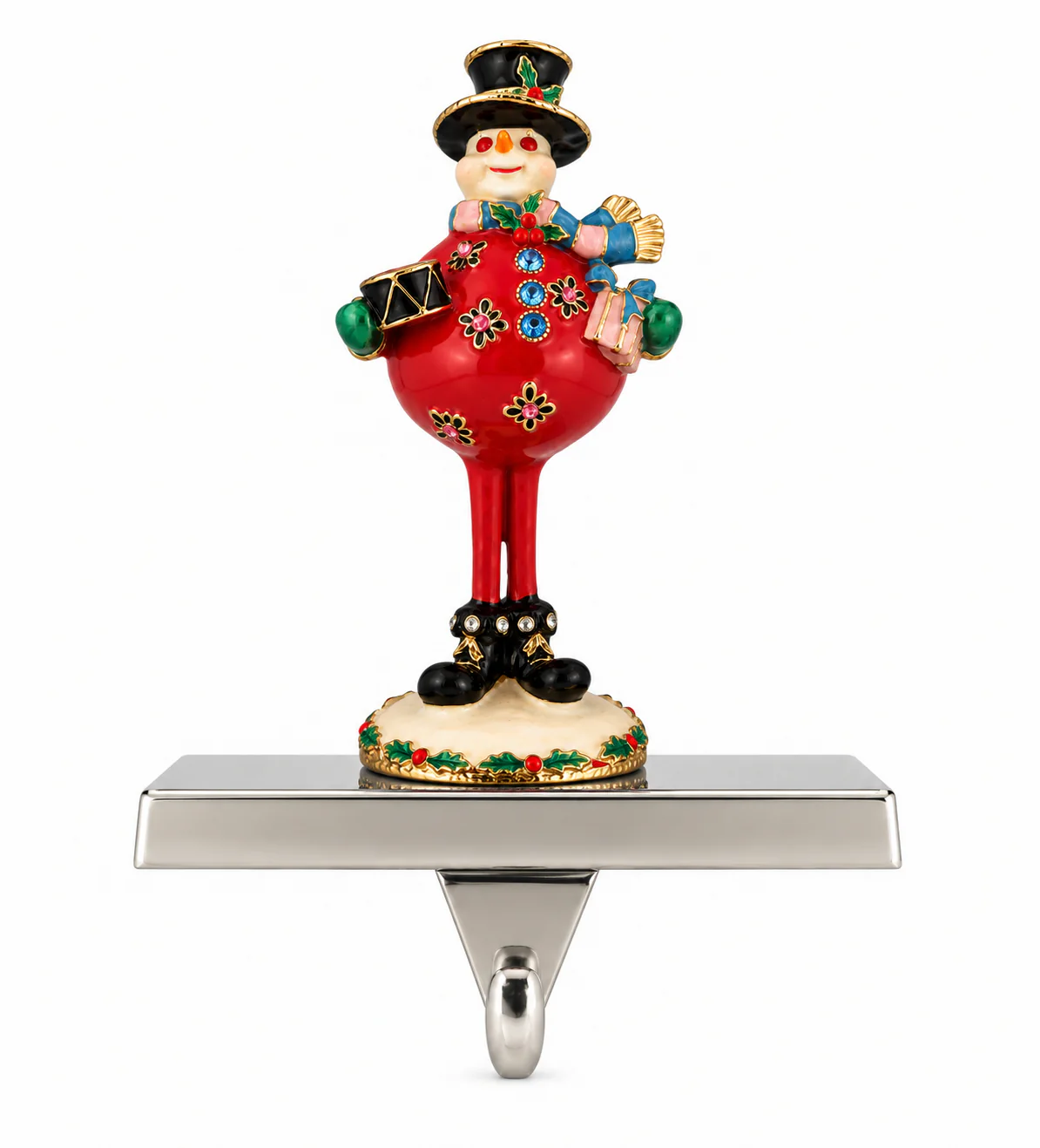 Top Hat Snowman Metal Stocking Holder