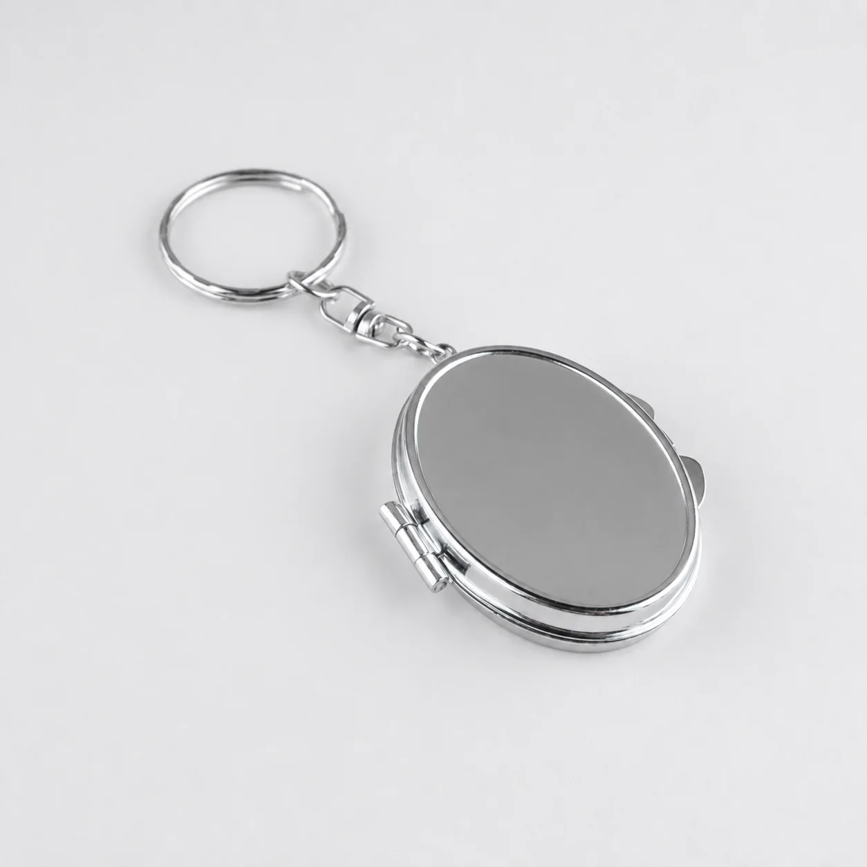 Round Metal Compact Mirror Keychain - view 2