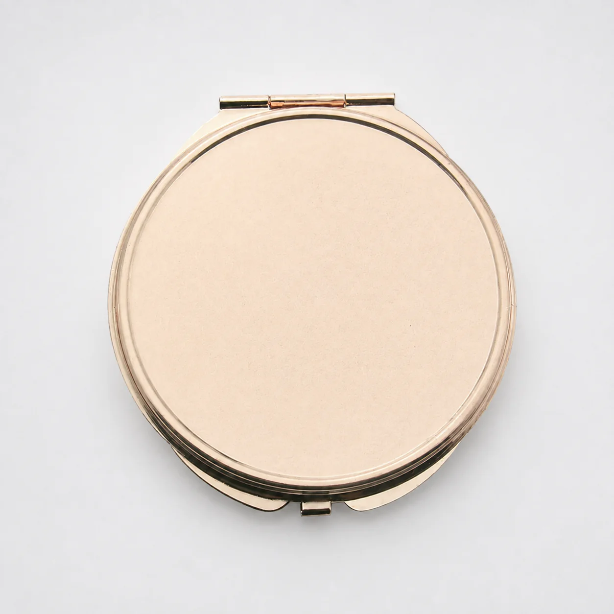 Plain Round Metal Compact Mirror with Textured Lid - view 12