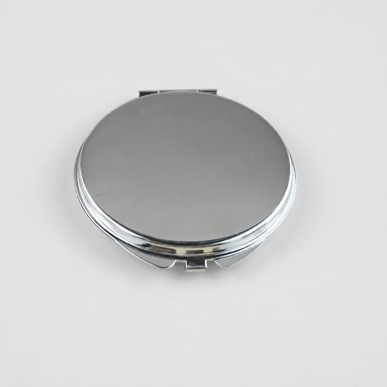 Low-Profile Plain Round Metal Compact Mirror - view 3