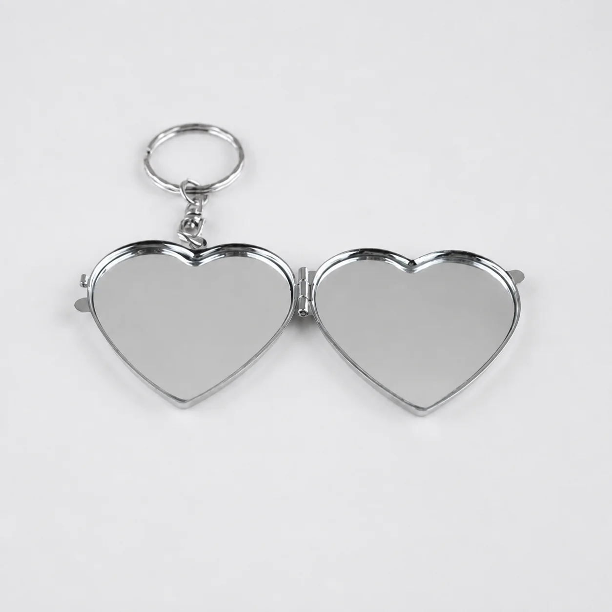 Heart Metal Compact Mirror Keychain