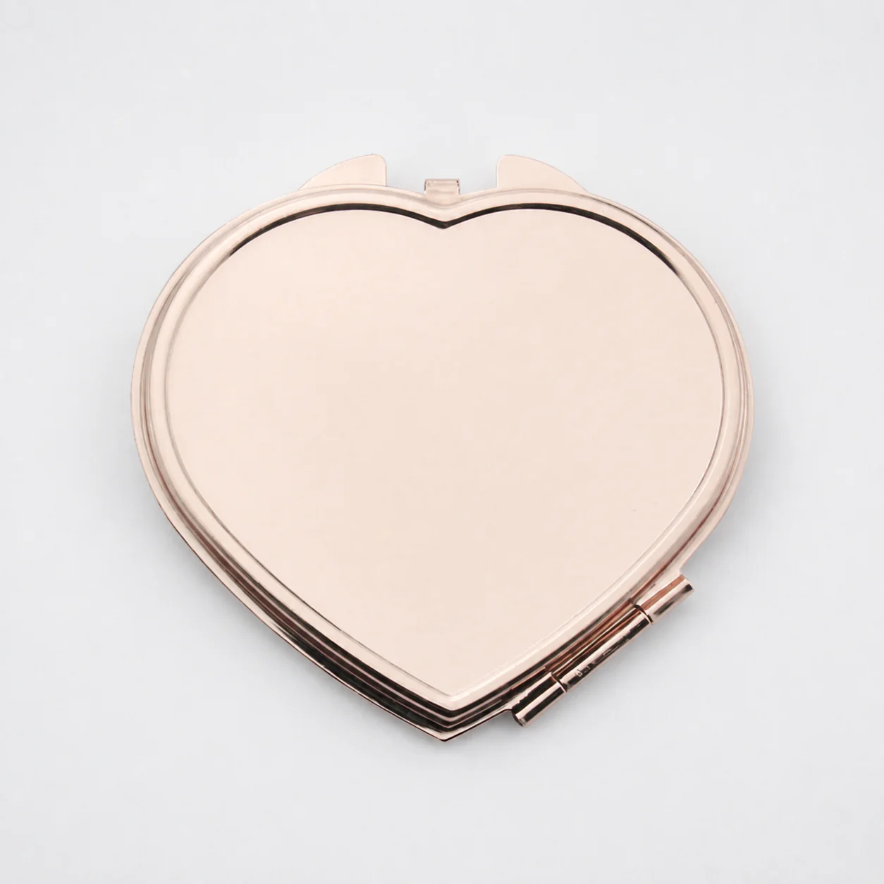 Plain Heart-Shaped Metal Compact Mirror