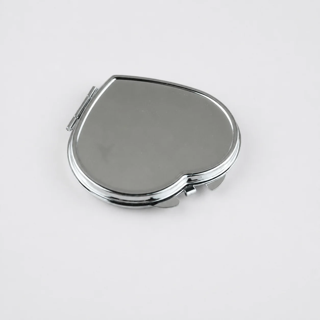 Plain Heart-Shaped Metal Compact Mirror - view 2
