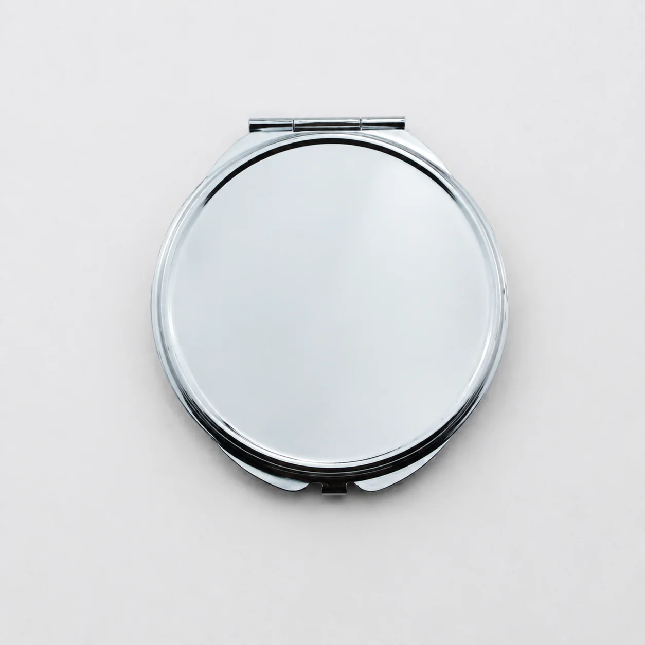 Plain Round Metal Compact Mirror with Textured Lid - view 20