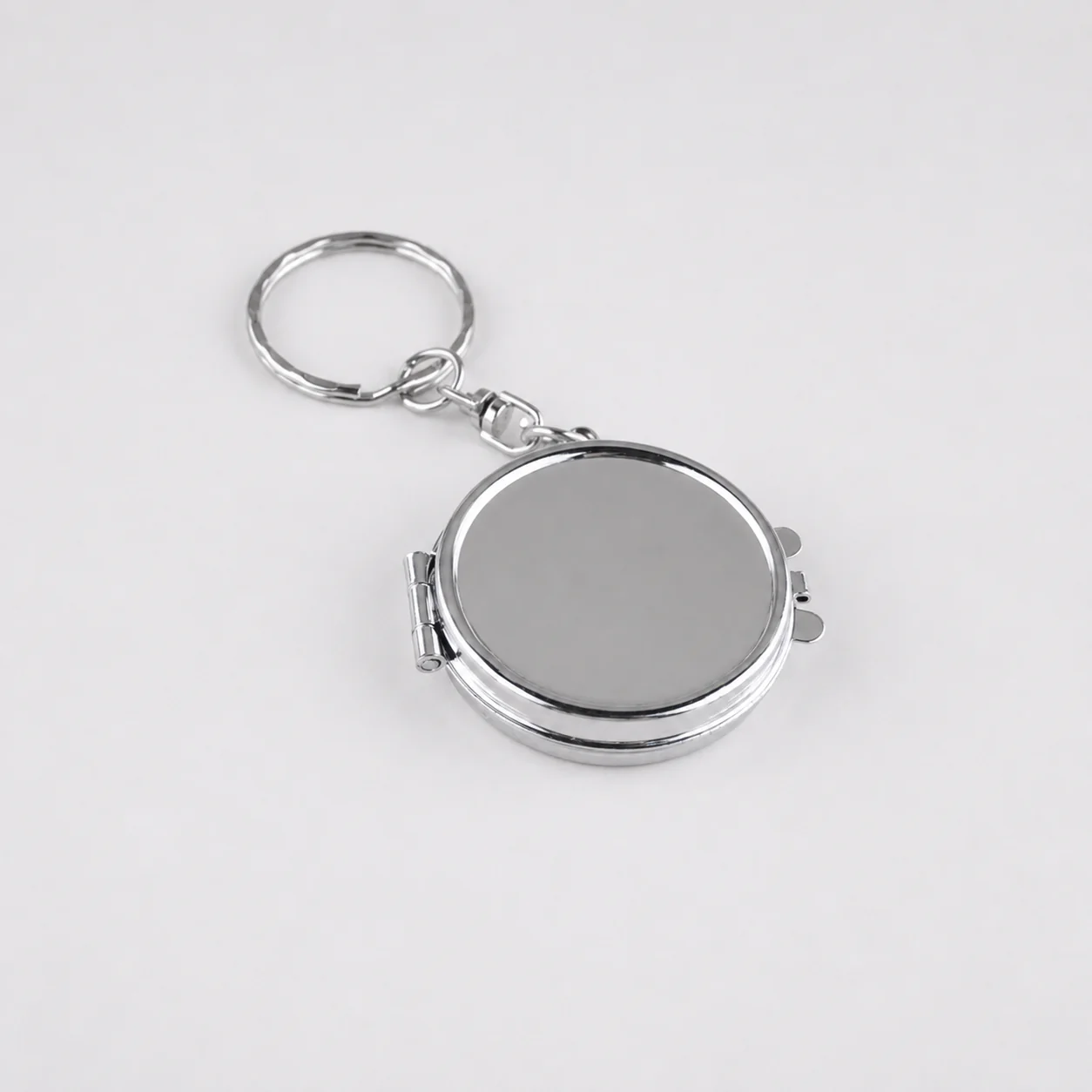 Mini Round Metal Compact Mirror Keychain - view 6