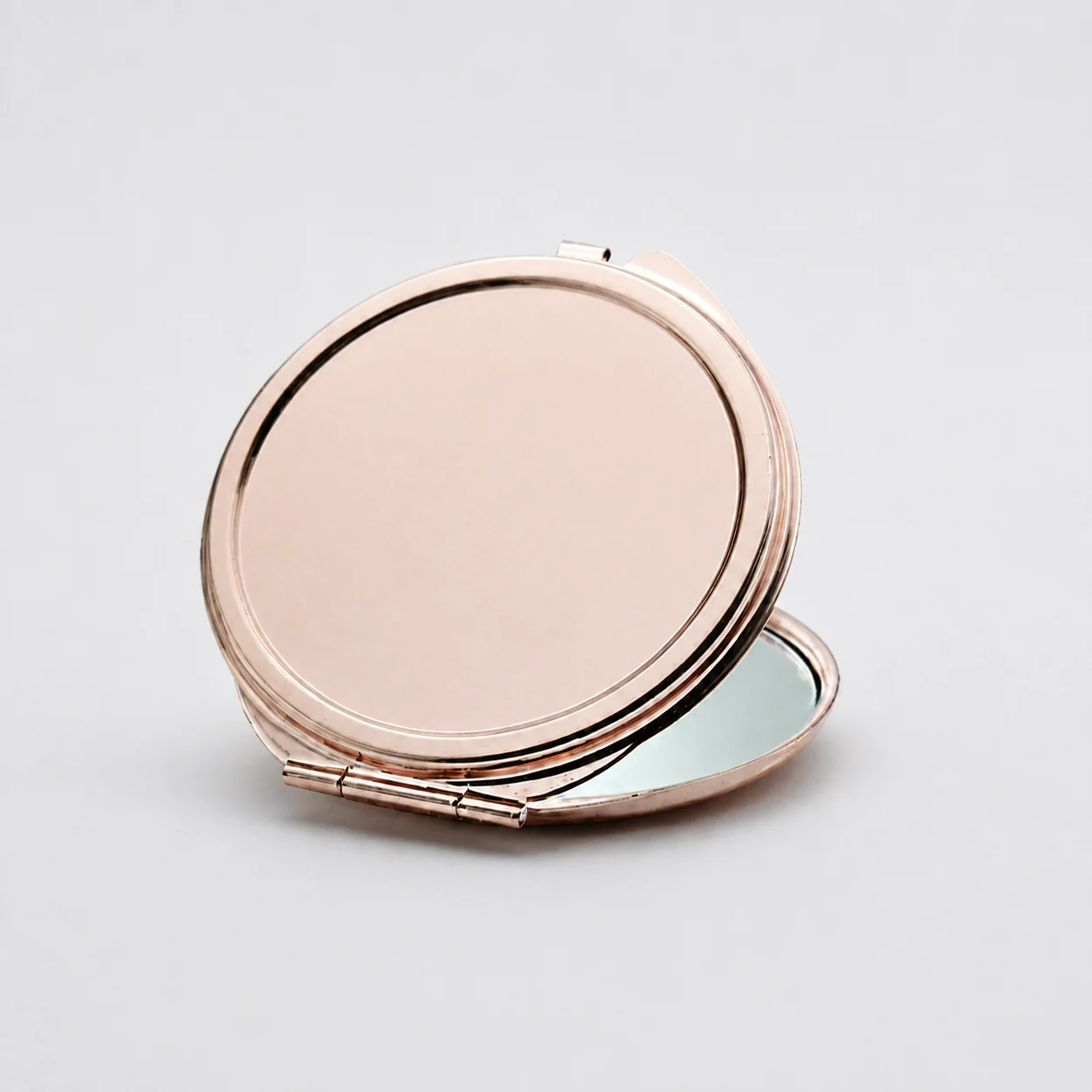 Low-Profile Plain Round Metal Compact Mirror - view 1