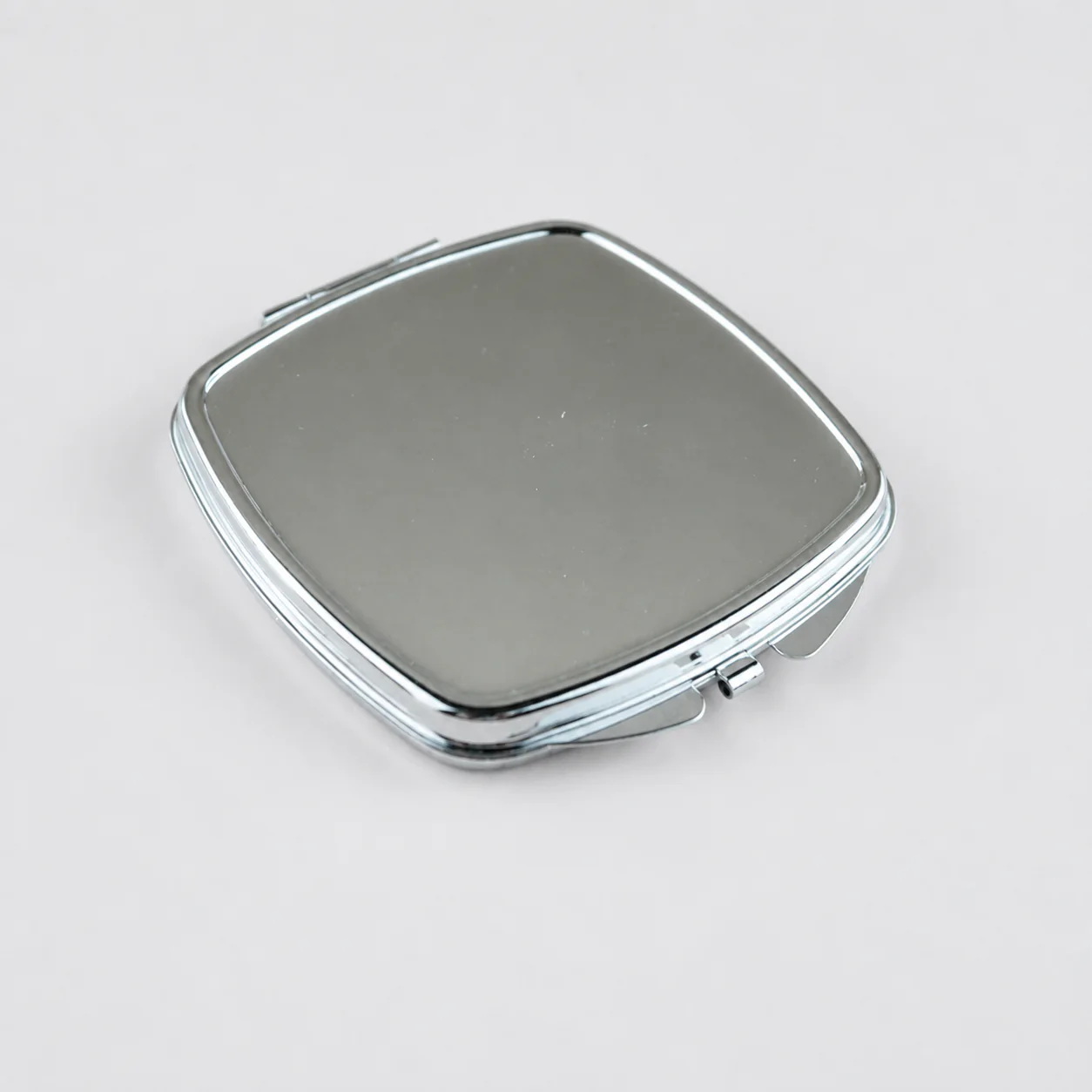 Rounded Square Plain Metal Compact Mirror - view 3
