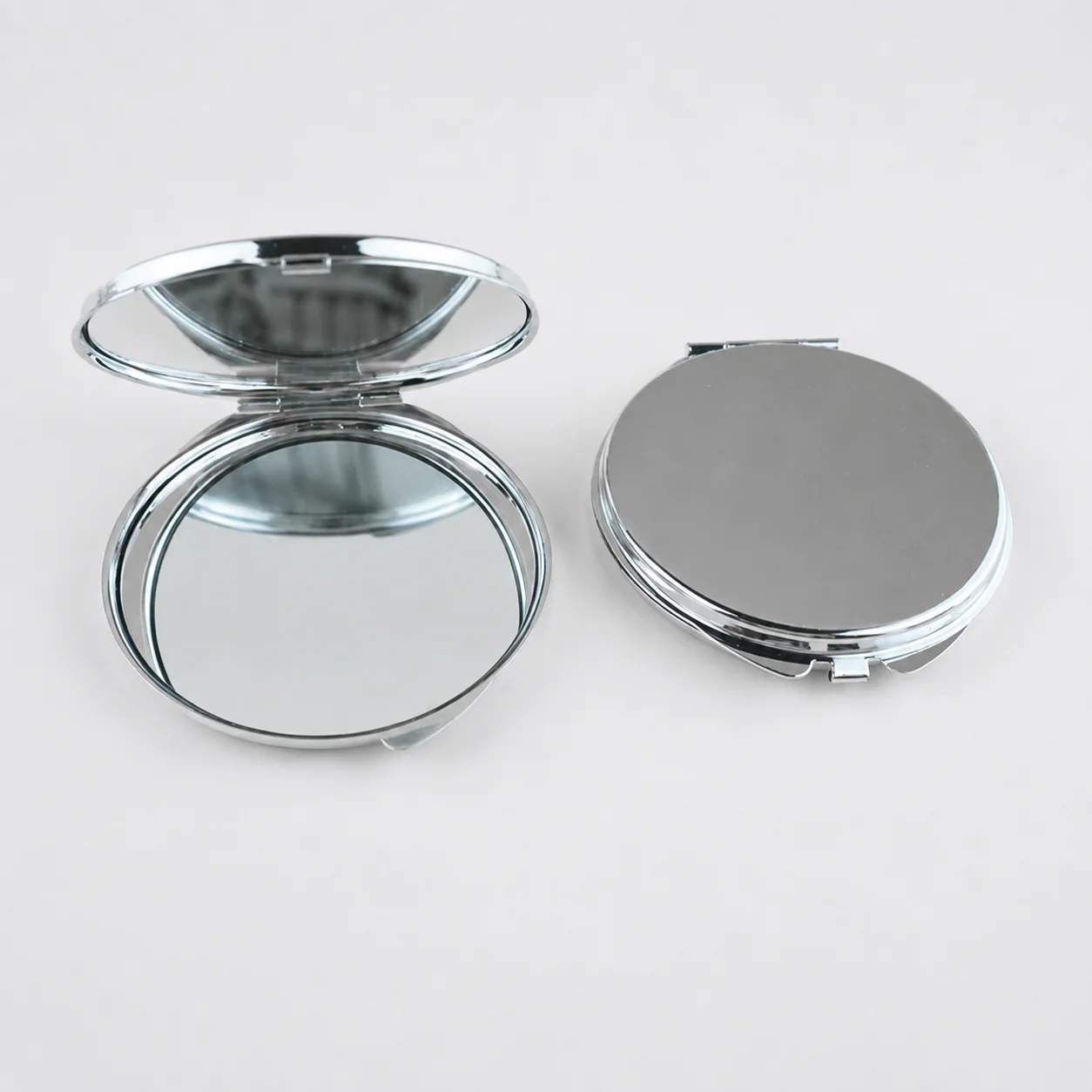 Low-Profile Plain Round Metal Compact Mirror - view 2