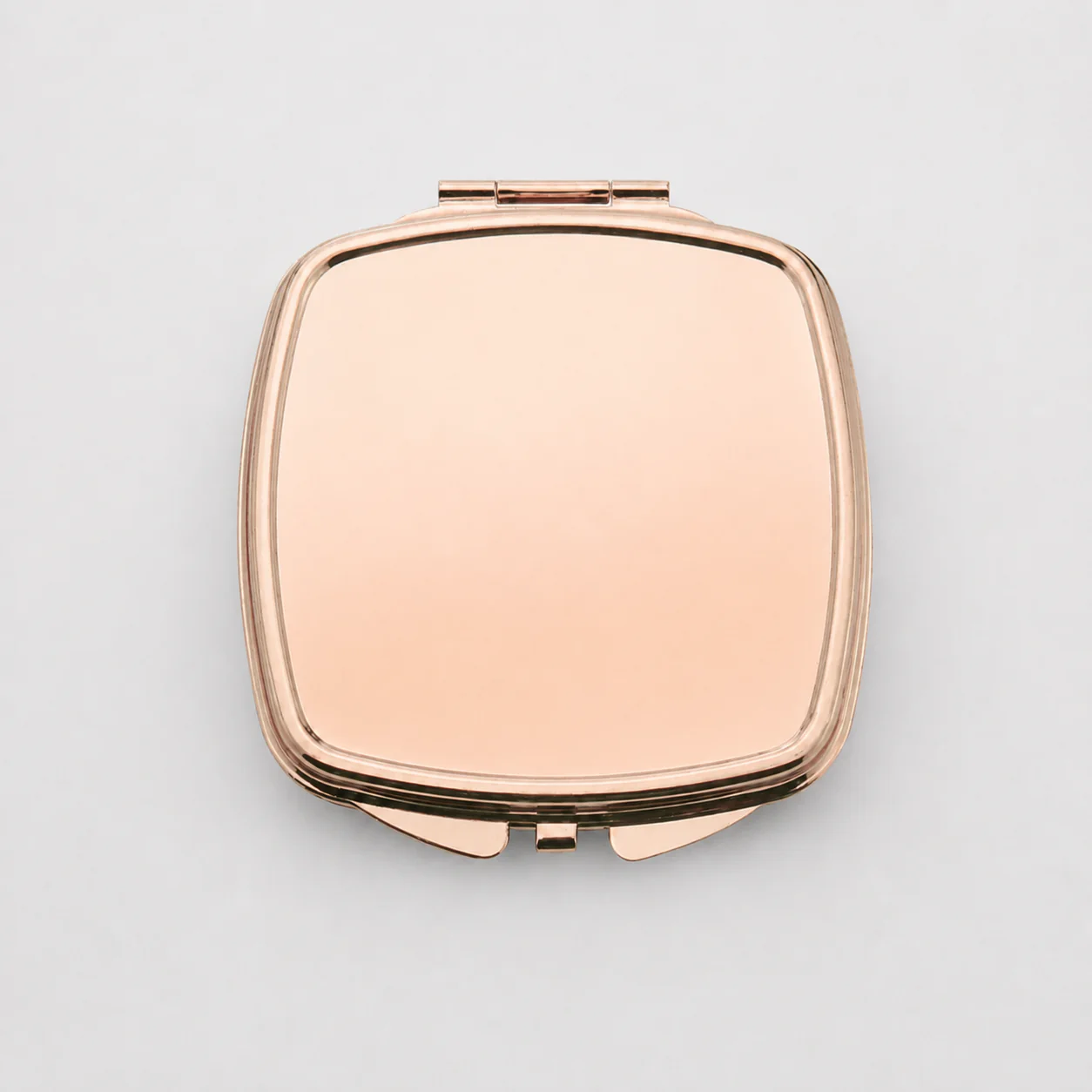 Rounded Square Plain Metal Compact Mirror