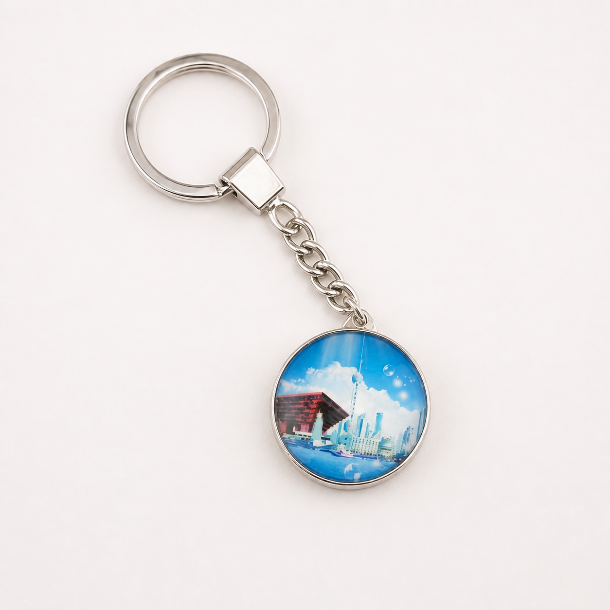 Round Custom Printed Dome Glass Keychain - view 2