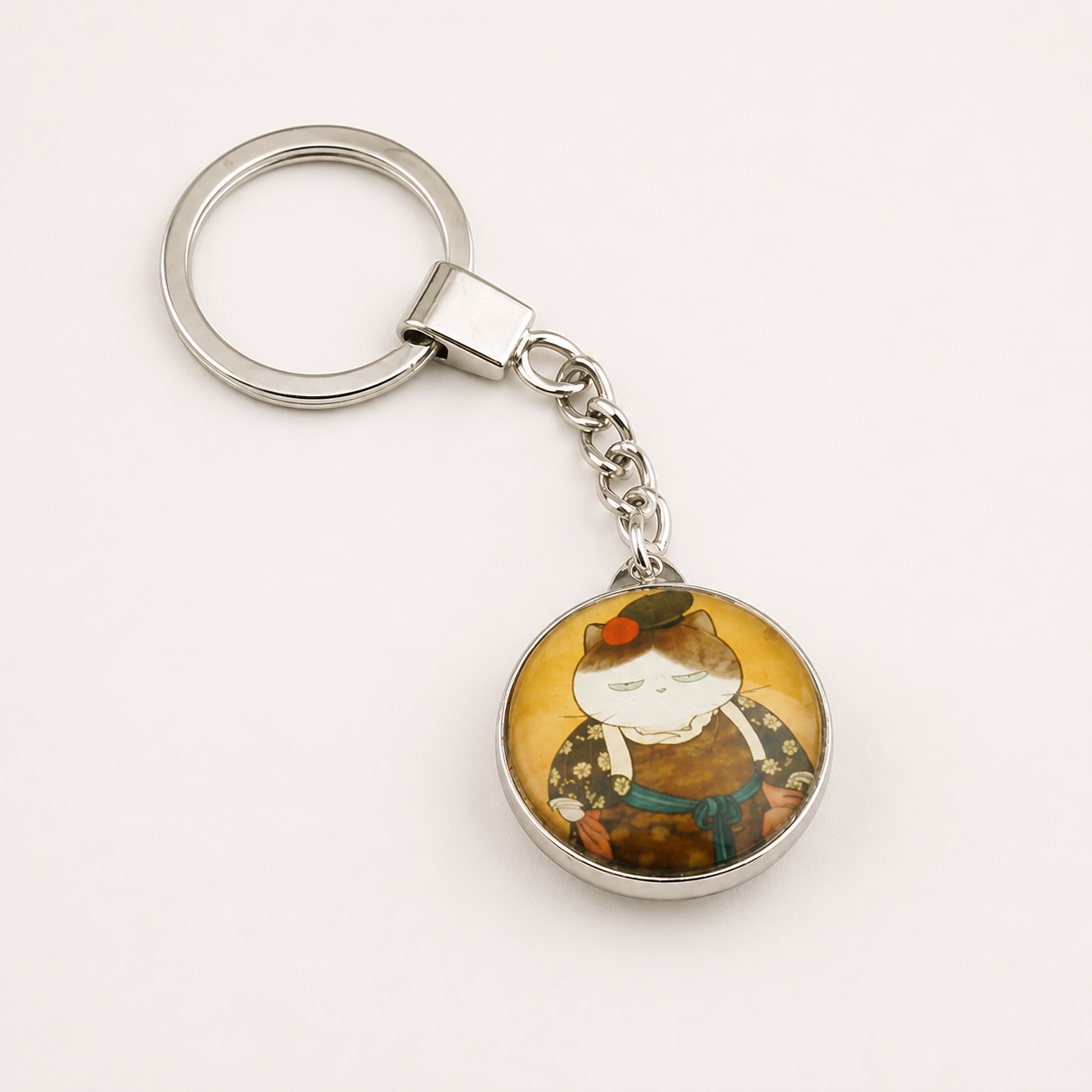 Round Custom Printed Dome Glass Keychain - view 5