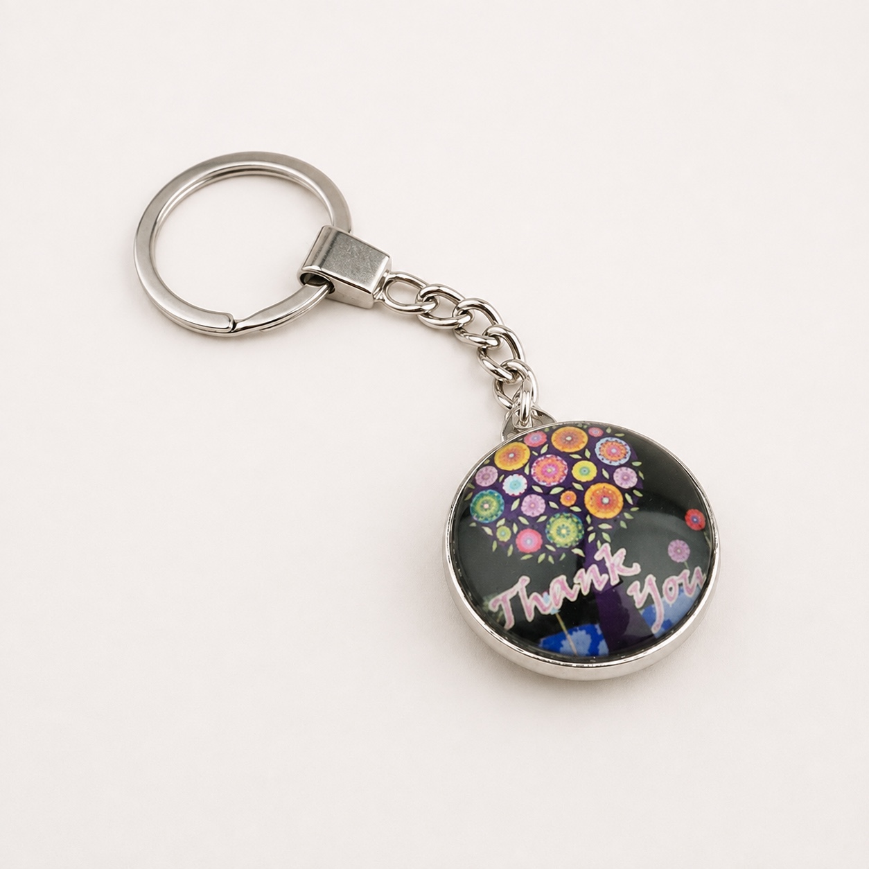 Round Custom Printed Dome Glass Keychain - view 7