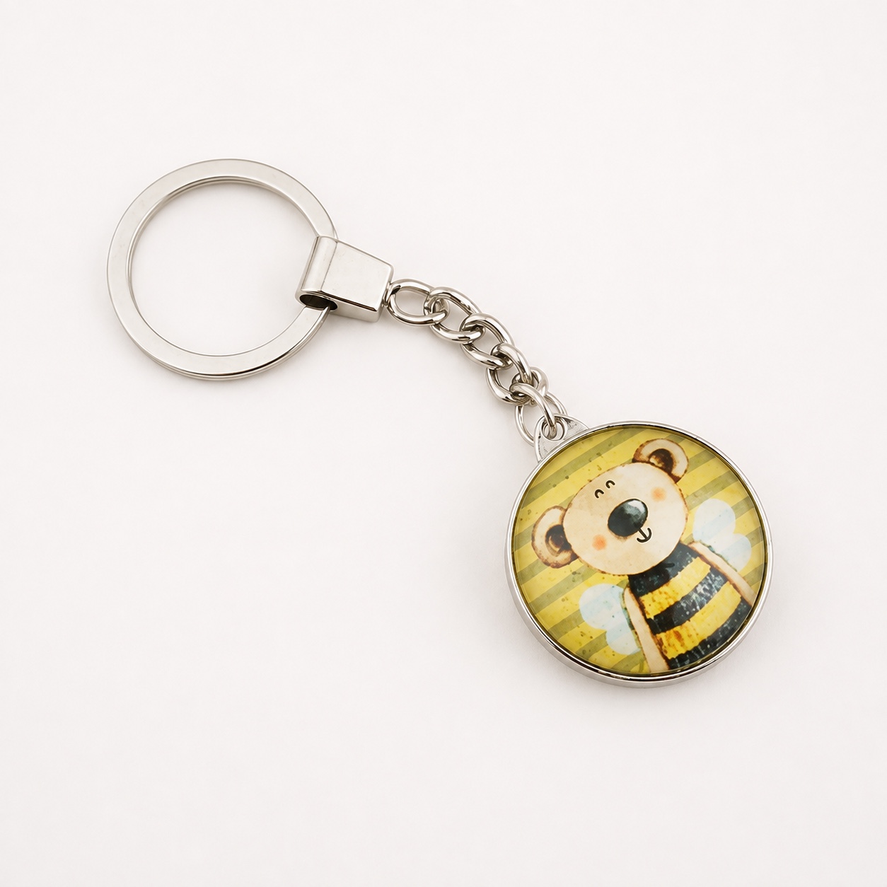 Round Custom Printed Dome Glass Keychain - view 8