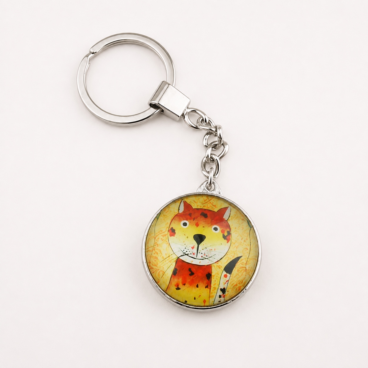 Round Custom Printed Dome Glass Keychain - view 9