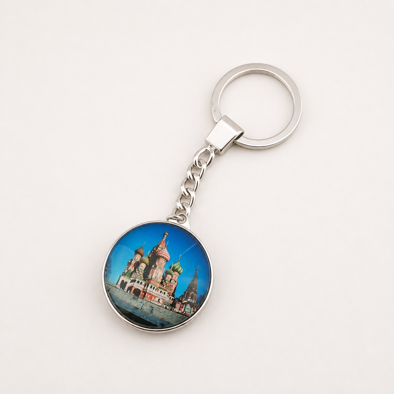 Round Custom Printed Dome Glass Keychain - view 10
