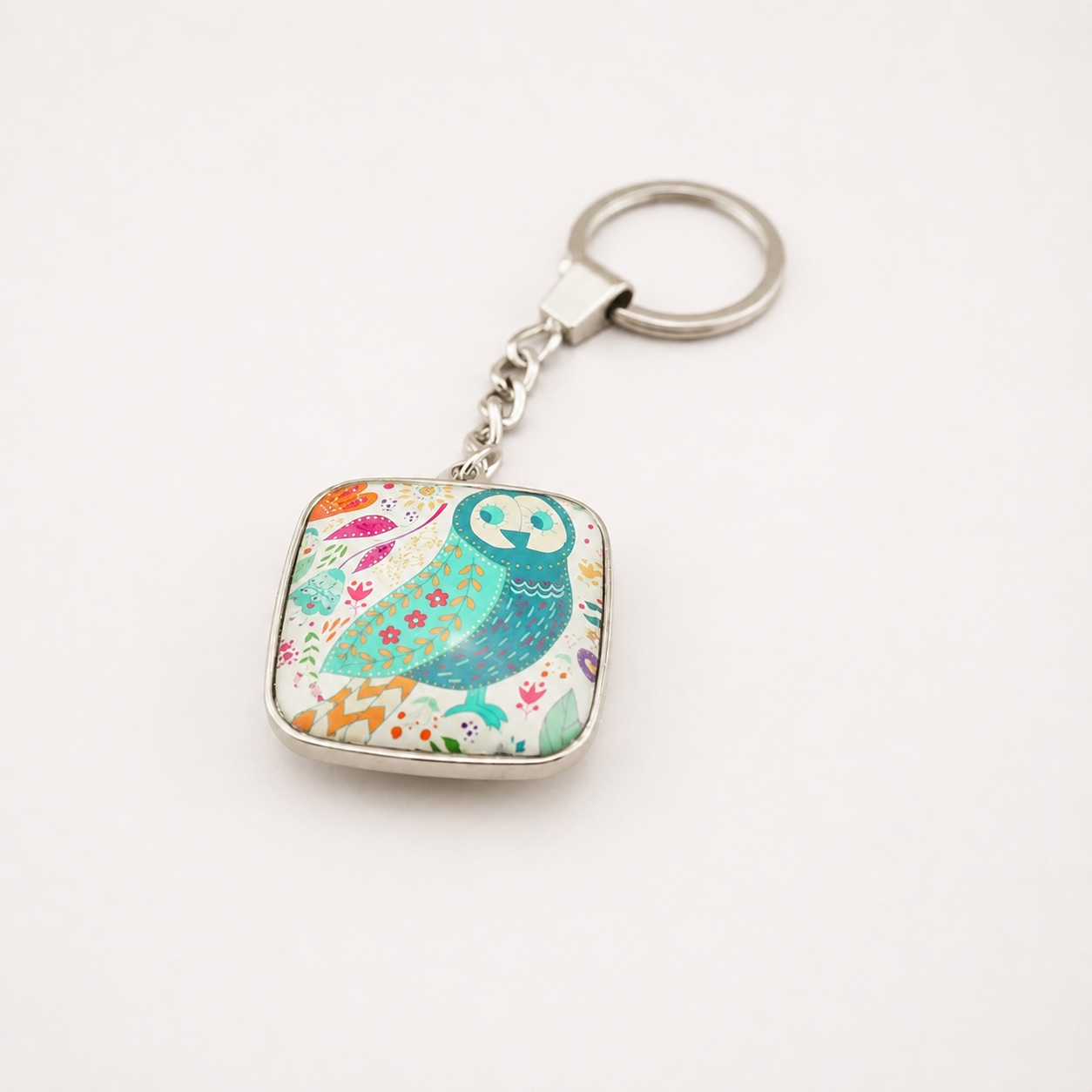 Square Custom Printed Dome Glass Keychain - view 5