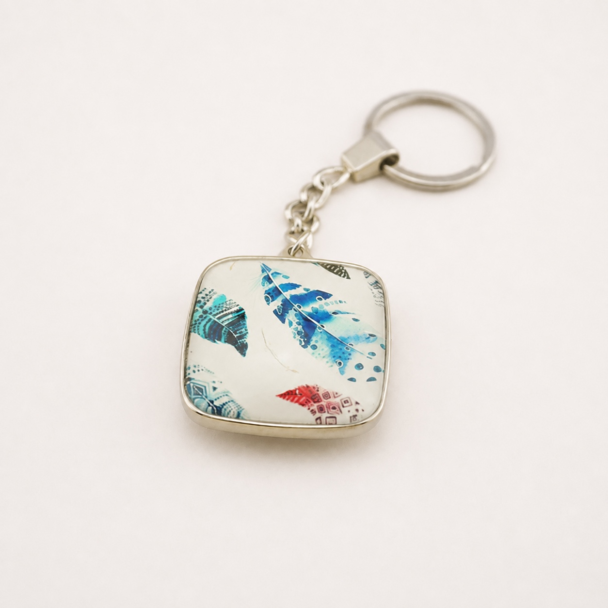 Square Custom Printed Dome Glass Keychain - view 8