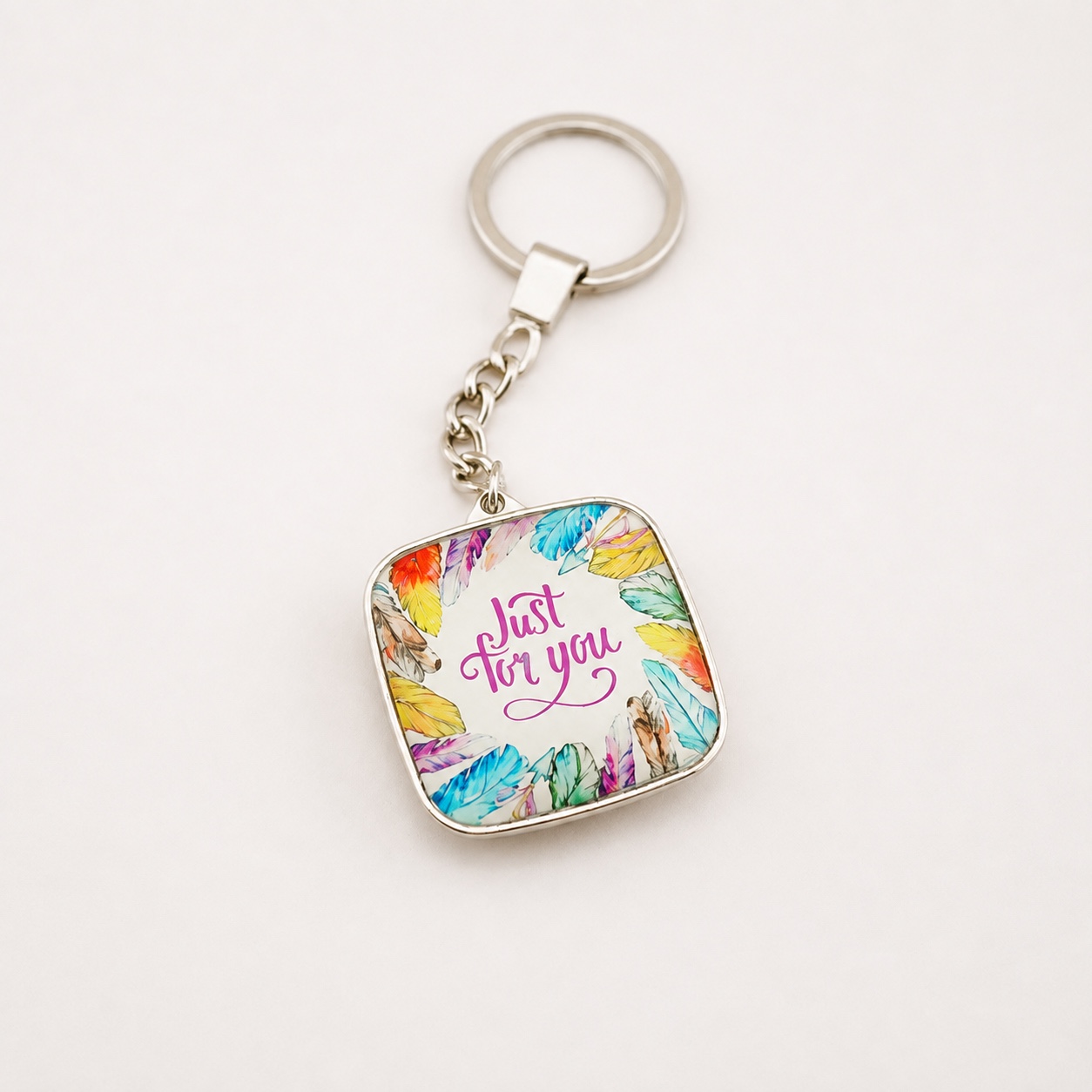 Square Custom Printed Dome Glass Keychain - view 10
