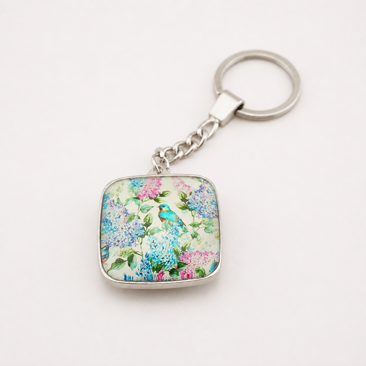 Square Custom Printed Dome Glass Keychain - view 13