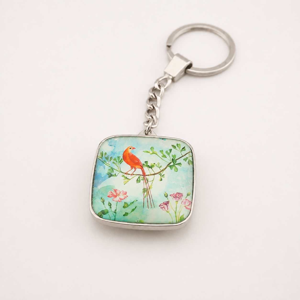 Square Custom Printed Dome Glass Keychain - view 14