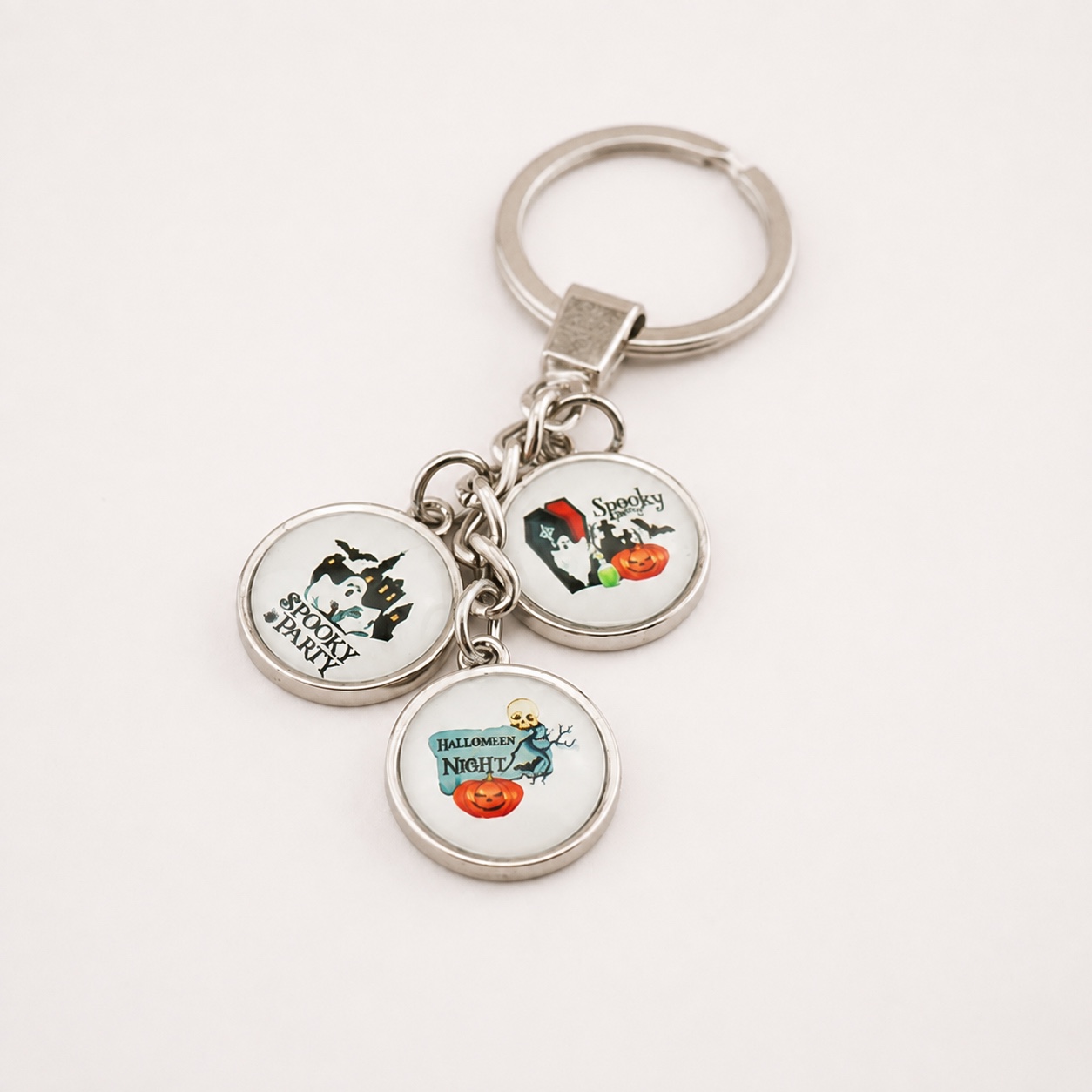 Triple Charm Custom Printed Dome Glass Keychain - view 3
