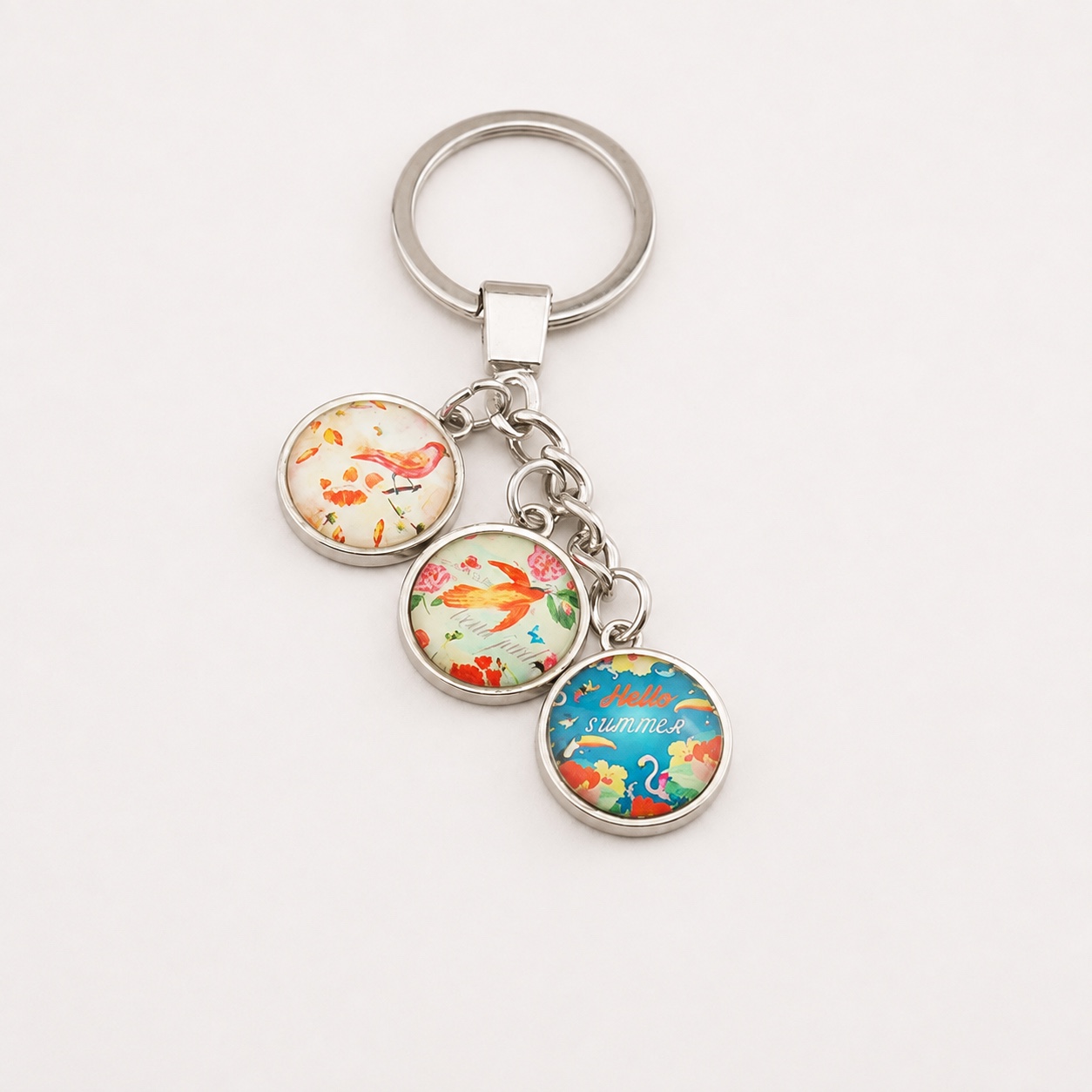 Triple Charm Custom Printed Dome Glass Keychain - view 6