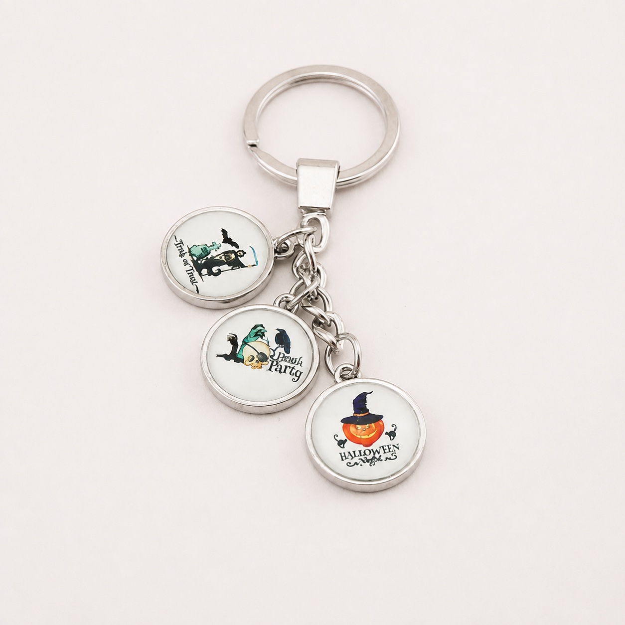 Triple Charm Custom Printed Dome Glass Keychain - view 8