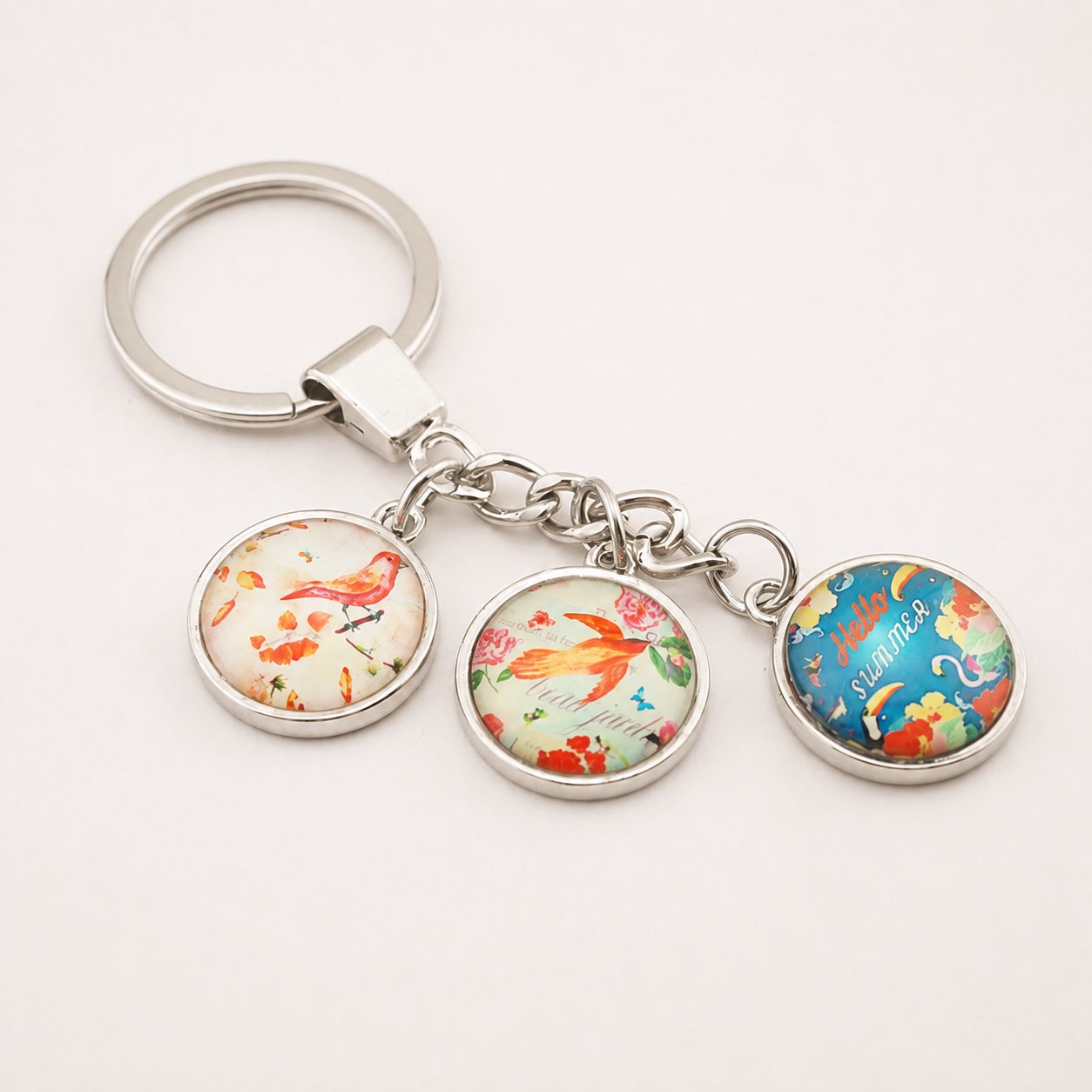 Triple Charm Custom Printed Dome Glass Keychain - view 10