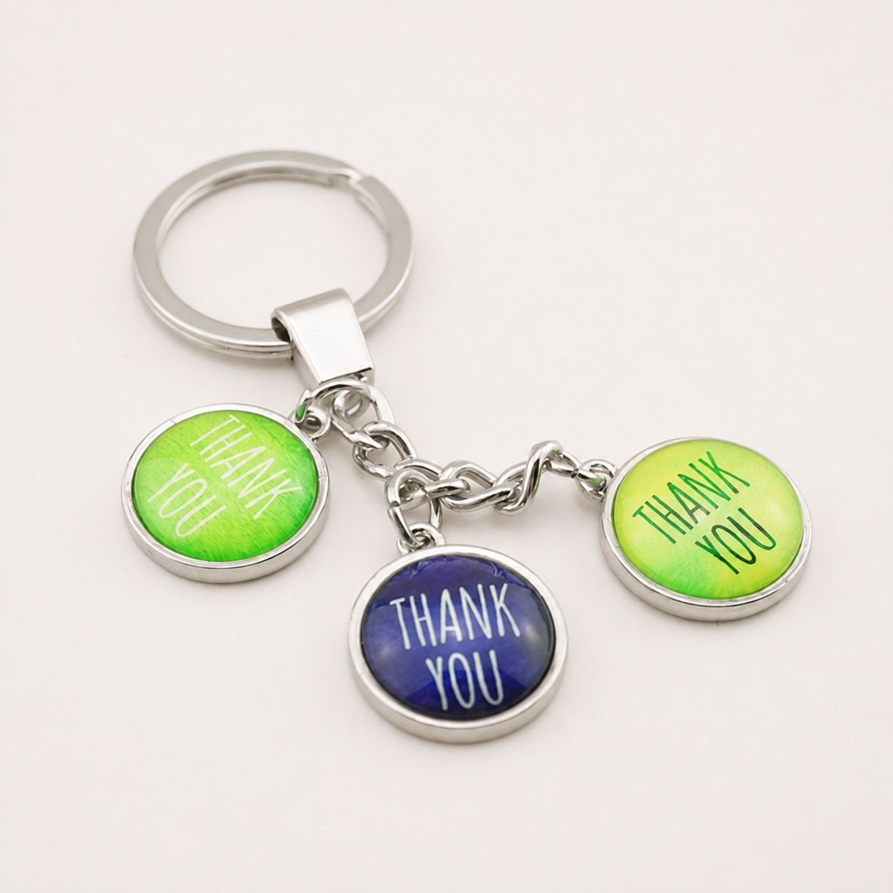 Triple Charm Custom Printed Dome Glass Keychain - view 11