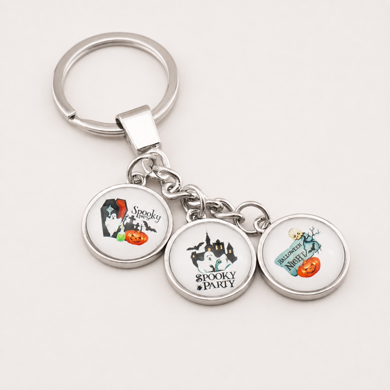 Triple Charm Custom Printed Dome Glass Keychain - view 12